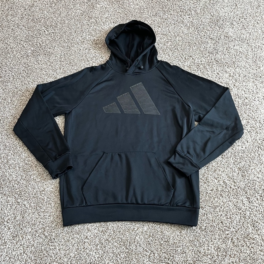 Adidas Men's Black Hoodie with Logo